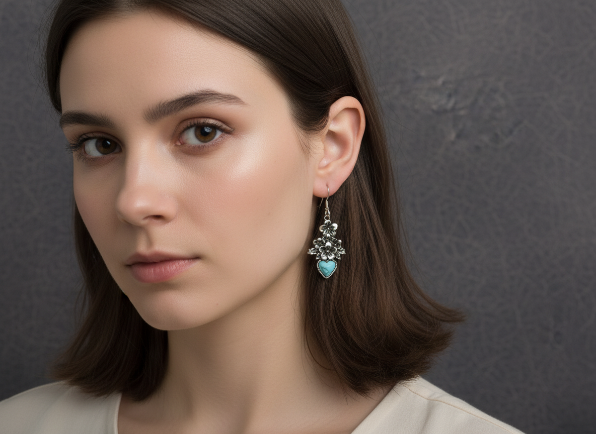 Turquoise Heart Earrings