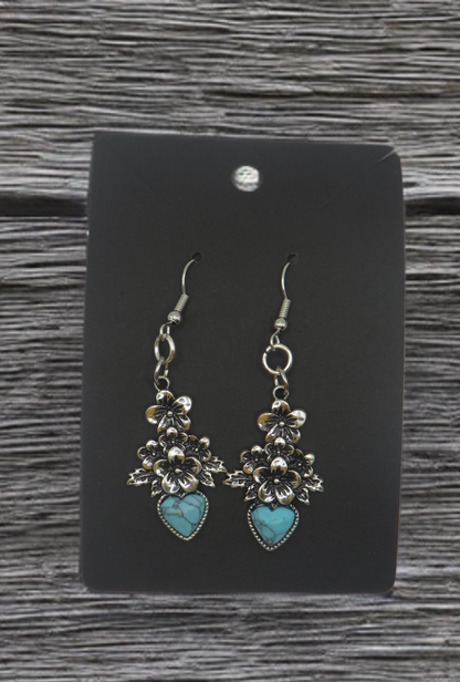 Turquoise Heart Earrings