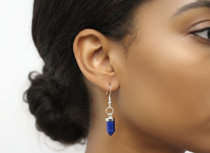 Navy Blue Pendant Earring