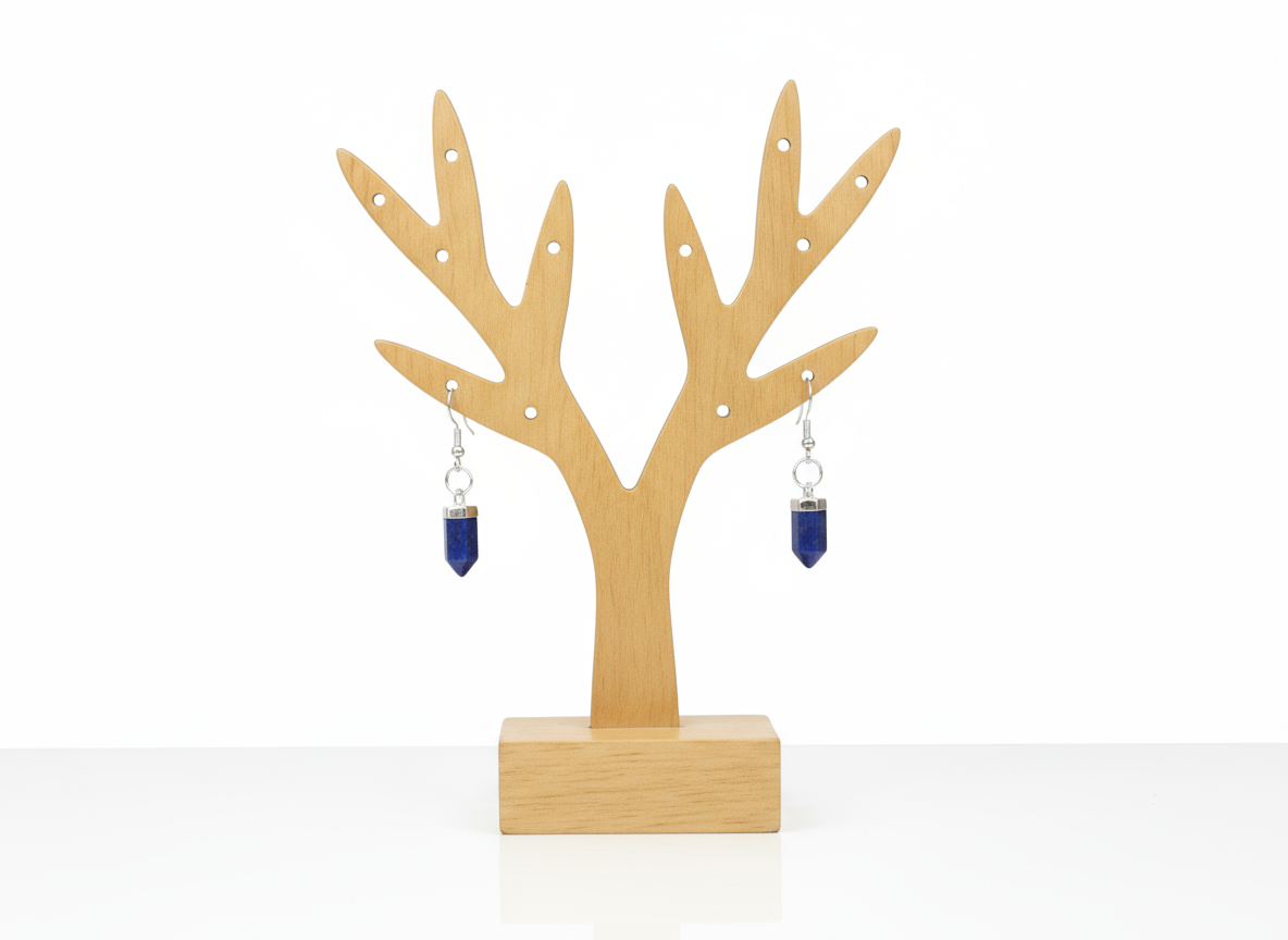 Navy Blue Pendant Earring
